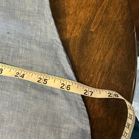 Murano Baird Mcnutt Linen Light Blue Button Shirt - Picture 4 of 5